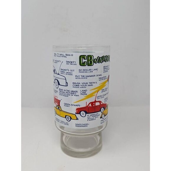 Vintage CB Jargon Drinking Glass-Barware-Collectible 1970's CB Radio Phrases Nov - Picture 4 of 7